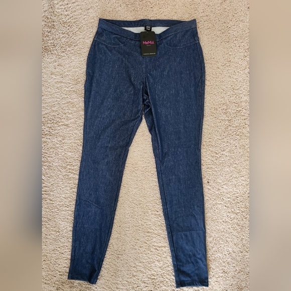 MeMoi High-Waisted Skinny Jean Leggings Women's Dark Blue Jeans Size Small - Picture 7 of 8